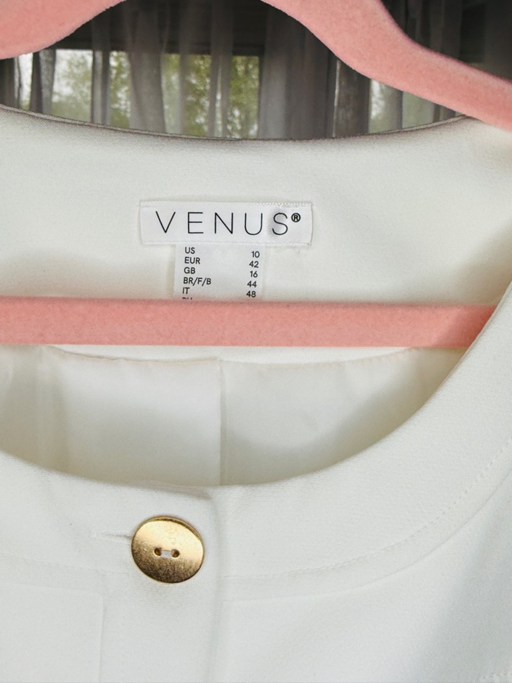 VENUS Ivory Belted Button Front Jacket Size 10 - Picture 4 of 4